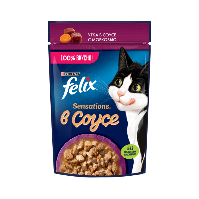 FELIX® Sensations wet food with duck in sauce with carrots 75 g - Mickey's Pets Store