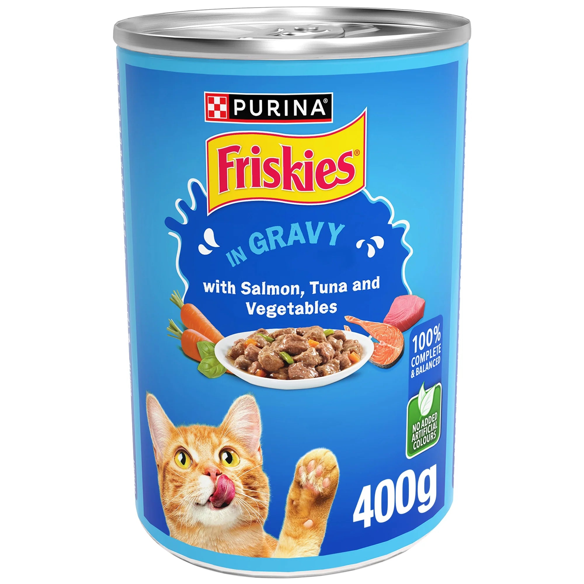 FRISKIES in Gravy with Salmon, Tuna & Vegetables Wet Cat Food 400g - Mickey's Pets Store
