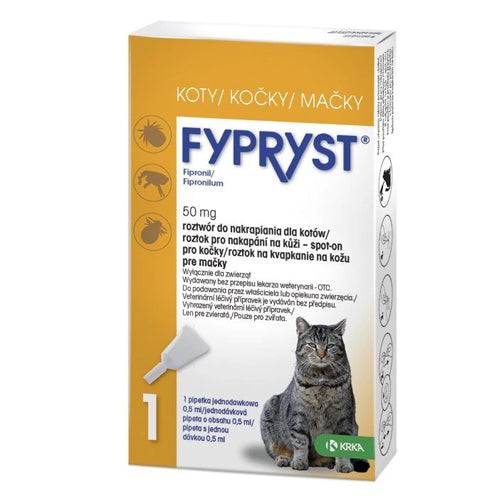 FYPRYST 50mg Spot-on Fleas Ticks and Lice Solution for Cats - Mickey's Pets Store
