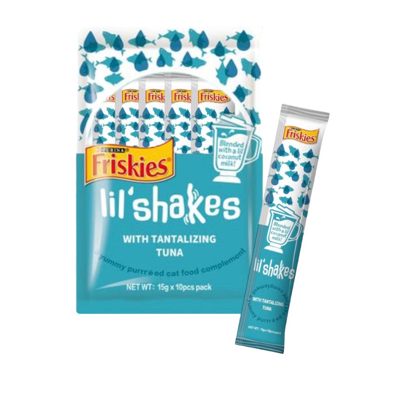 Friskies Lil Shakes Pet Snacks For Cats, With Tantalizing Tuna ( 15G X 10 Sachets) - Mickey's Pets Store