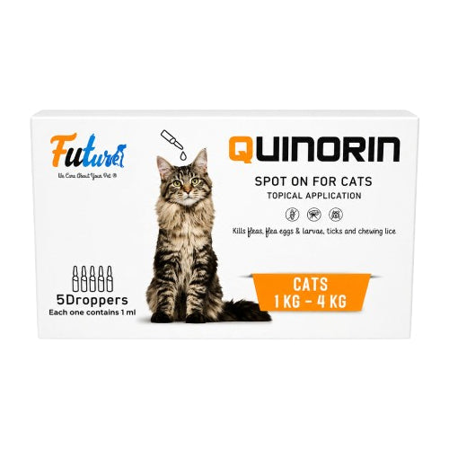 Future Quinorin Spot On for Cats 1 Kg - 4 Kg - 1 pipette - Mickey's Pets Store