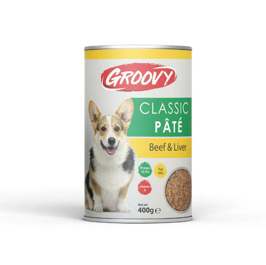 Groovy Classic dog pate Beef & Liver 400g - Mickey's Pets Store