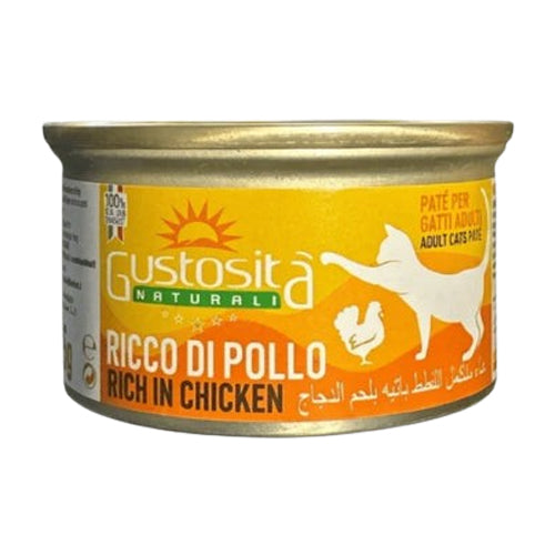 Gustosita Naturali Pate High Quality Adult Cat Wet Food Can with Chicken 85g - Mickey's Pets Store