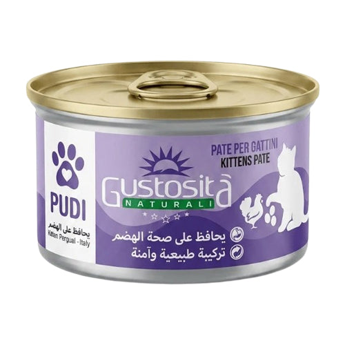 Gustosita Naturali Pate High Quality Kitten Cat Wet Food Can Rich in Chicken with Eggs 85g - Mickey's Pets Store