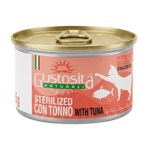 Gustosita Naturali Pate High Quality Sterilised Adult Cat Wet Food Can with Tuna 85g - Mickey's Pets Store