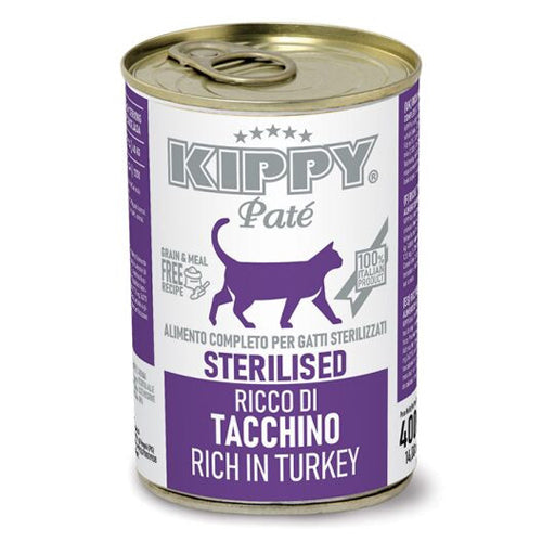 KIPPY Pate with Turkey Sterilised Cat Wet Food Can 400g - Mickey's Pets Store