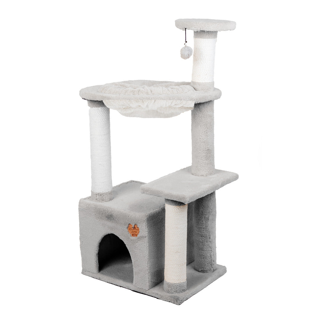 Kilodor Cat Tree, Small Cat Condo Tower with Hammock, Sisal Scratching Post for Kitten 30x35x107cm - Mickey's Pets Store