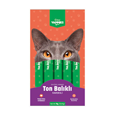 Kiwi Yammies Shrimp and Tuna Liquid Cat Food 5-Piece - Mickey's Pets Store