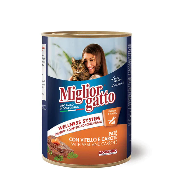 Miglior gatto Pate wet cat food with Veal & Carrots 400g - Mickey's Pets Store