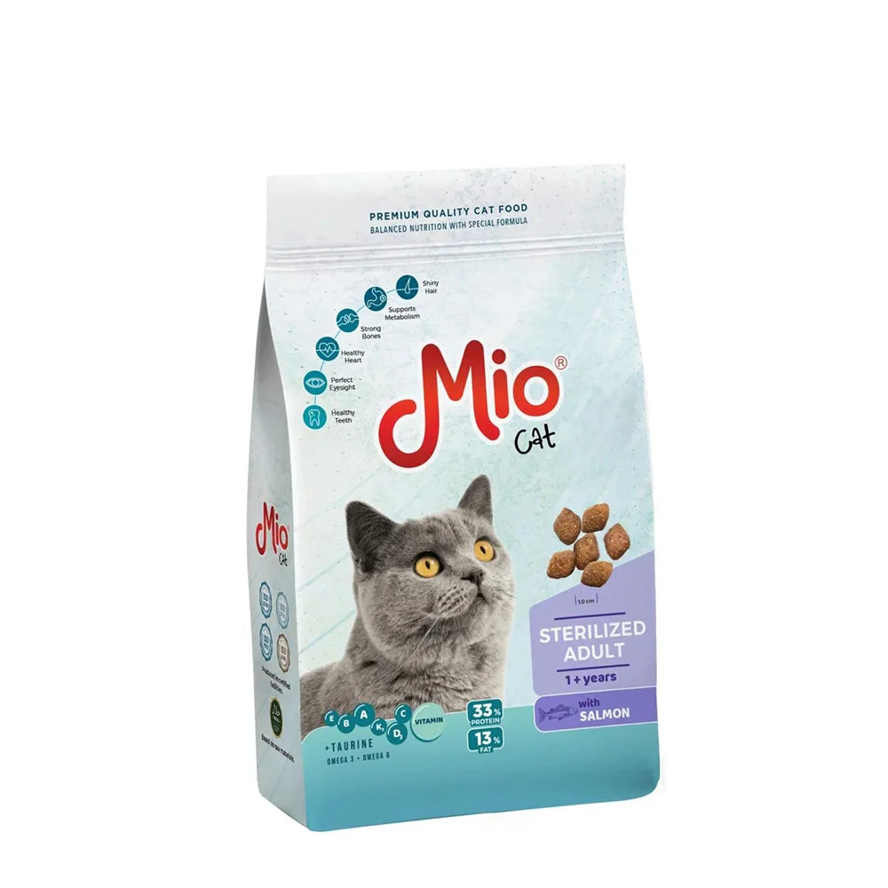 Mio Adult Sterilized with Salmon Dry Food For Cat 1 Kg - Mickey's Pets Store