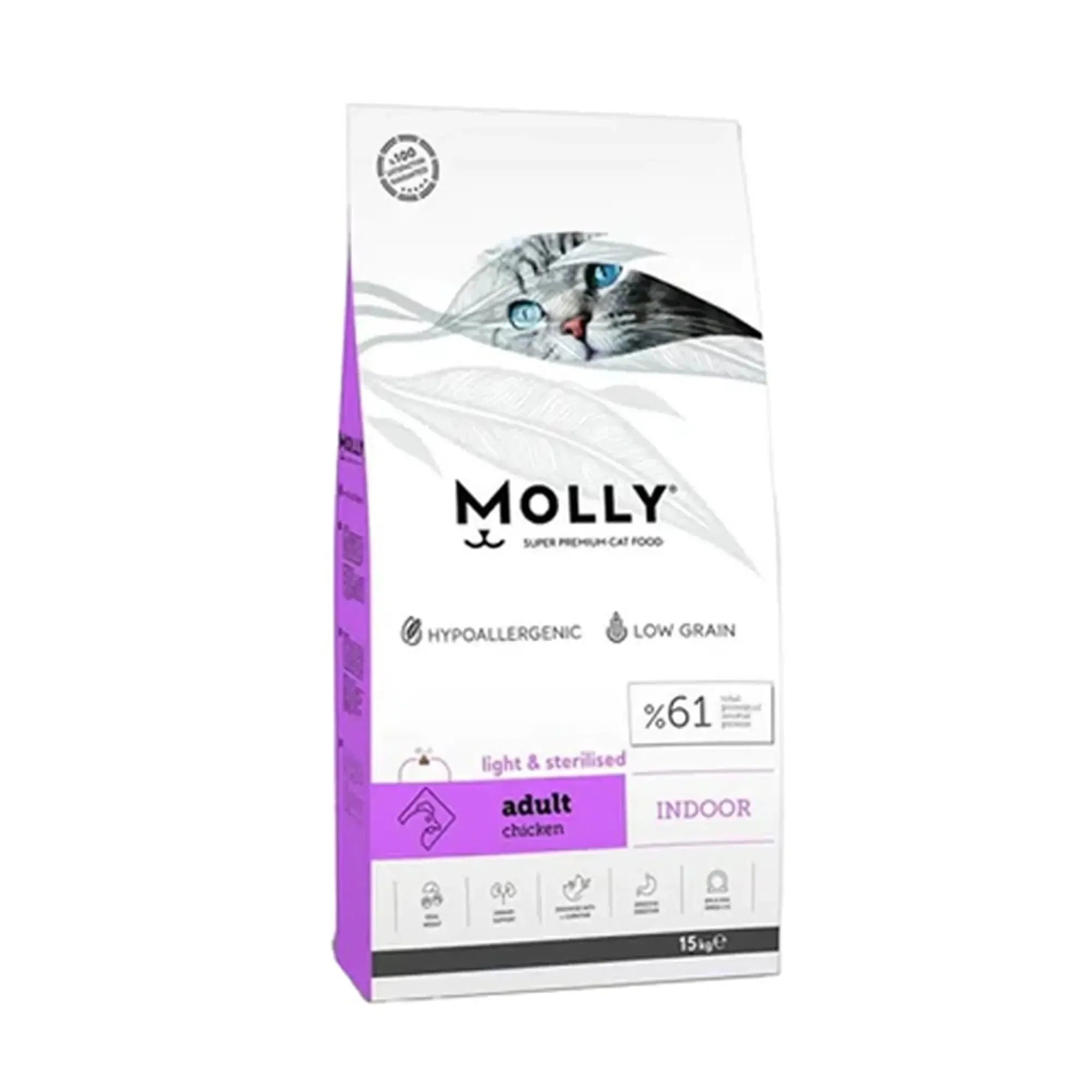 Molly INDOOR Light & Sterilised Chicken (2kg-15kg) - Mickey's Pets Store