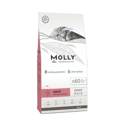 Molly SHINY HAIR Adult Shrimp & Salmon (2kg) - Mickey's Pets Store