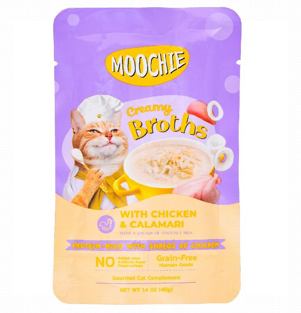 Moochie Broth With Chicken And Calamari 40g - Mickey's Pets Store