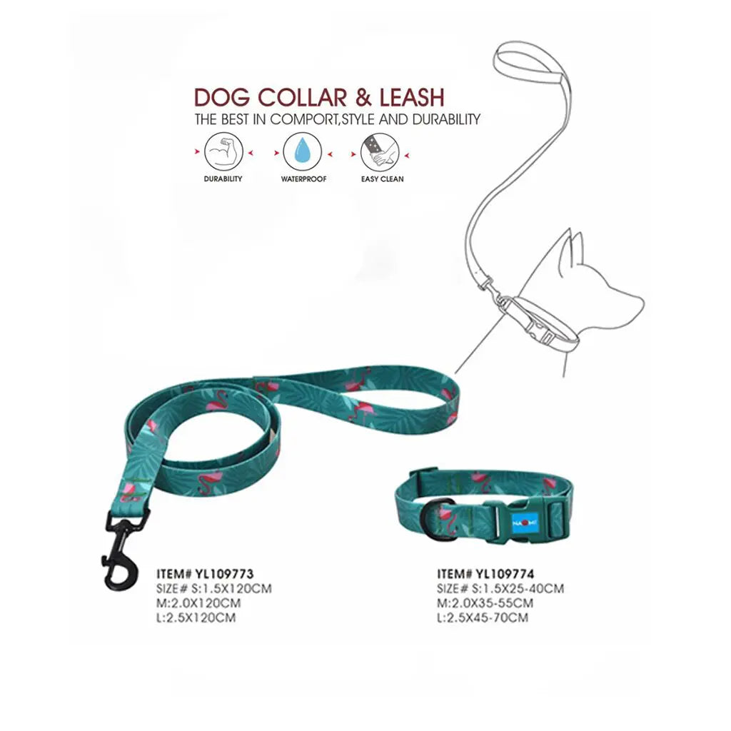 Naomi Reflective Collar&Leash Set YL109773-M YL109774 - Mickey's Pets Store
