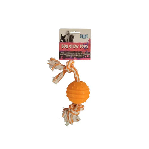ORGO Dog Chew Toys Rubber Ball With Rope - Mickey's Pets Store