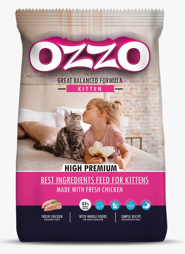 OZZO High Premium Kitten Dry Food With Fresh Chicken (1kg/4kg/10kg) - Mickey's Pets Store