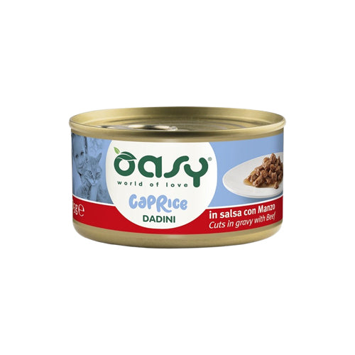 Oasy Wet Food for Adult Cats CAPRICE Cuts in Gravy with Beef 85g - Mickey's Pets Store