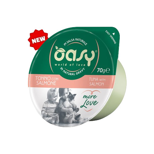 Oasy Wet Food for Adult Cats More Love Tuna with Salmon 70g - Mickey's Pets Store