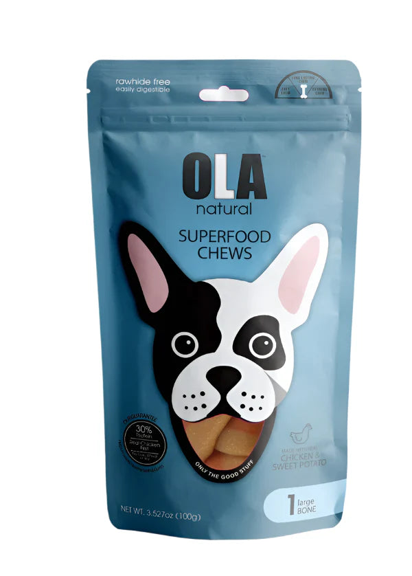 Ola Natural Chicken & Sweet Potato Dog Treats 1 Large Bone - Mickey's Pets Store