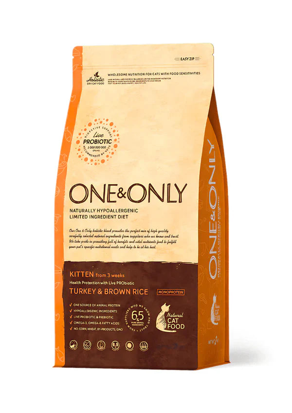 One And Only dry food for cat kitten with Turkey and rice (400G/2KG) - Mickey's Pets Store