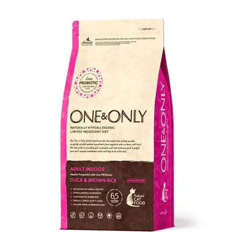 One and Only dry food for Adult cat Indoor with Duck and rice 400G -2kg - Mickey's Pets Store