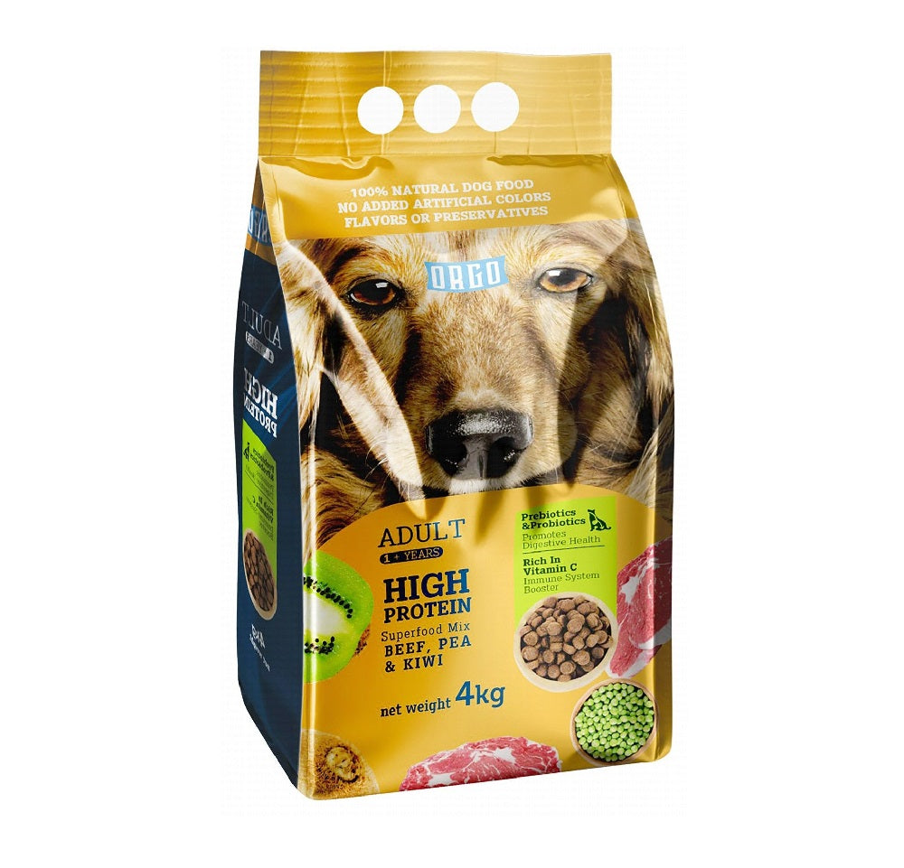 Orgo Adult Dry Food For Dog with Beef 4 KG - Mickey's Pets Store