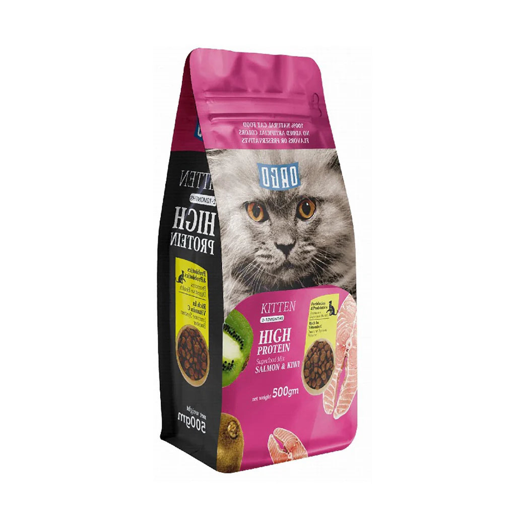 Orgo Kitten Dry Food For Cat Salmon and Kiwi 500g_ 2kg - Mickey's Pets Store