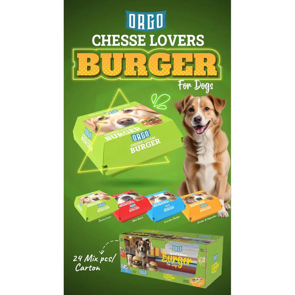 Orgo Treats Dog Burger Chesse Lovers 2 pices - Mickey's Pets Store