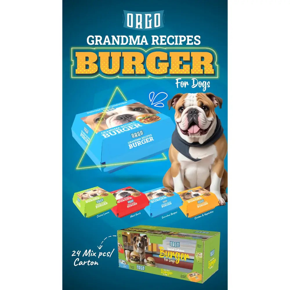 Orgo Treats Dog Burger Grandma Recipes 2 pices - Mickey's Pets Store