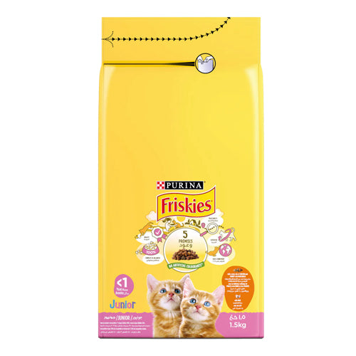 PURINA Friskies Junior with Chicken and Milk Cat Dry Food 1.5Kg - Mickey's Pets Store