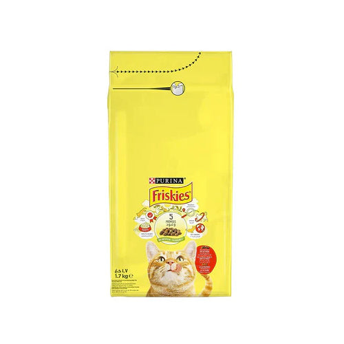 PURINA Friskies with Beef Chicken and Vegetables Cat Dry Food 1.7Kg - Mickey's Pets Store