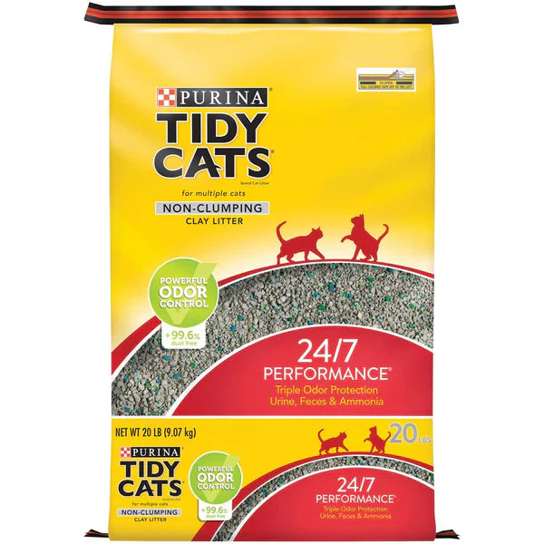 PURINA Tidy Cats Non Clumping Cat Litter 24/7 Performance 20 LBS - Mickey's Pets Store