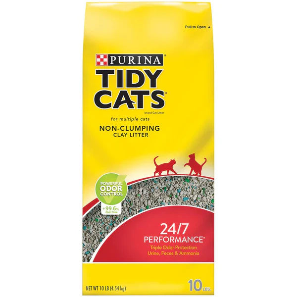 PURINA Tidy Cats Non Clumping Clay Litter 24/7 Performance 10 LBS - Mickey's Pets Store