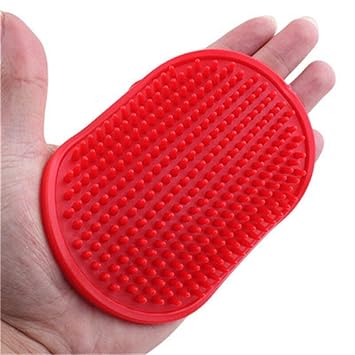 Pet Shampoo Bath Brush Soothing Massage Rubber Comb with Adjustable Ring Handle - Mickey's Pets Store