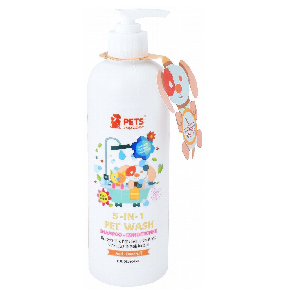 Pets Republic 5 in 1 Anti Dandruff Shampoo And Conditioner baby scent 500 ml - Mickey's Pets Store