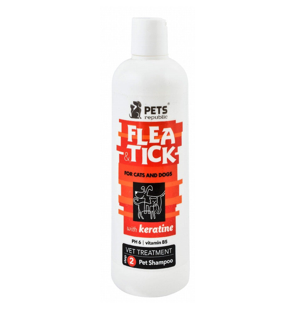 Pets Republic Eco-Friendly Step 2 Flea and Tick Shampoo with Keratin for Pets 500 ml - Mickey's Pets Store