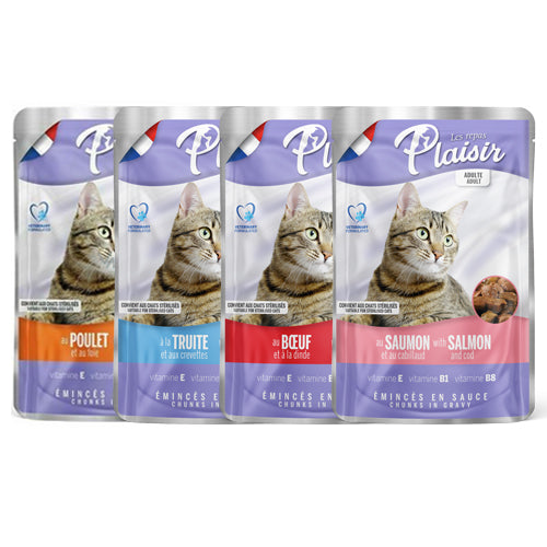 Plaisir Chunks Adult Wet Cat Food Pouch 100g - Mickey's Pets Store