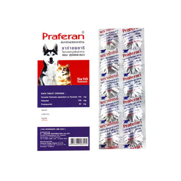 Praferan Dewormer For Cats & Dogs-( 1 tablet) - Mickey's Pets Store