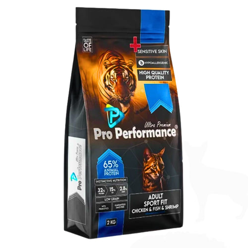 Pro Performance Cat Dry Food Adult Sport Fit Chiken & Fish & Shrimp 2Kg - Mickeys Pets Store