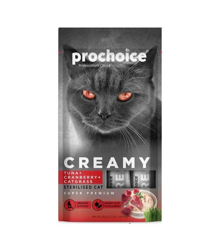 Prochoice Creamy Tuna and Cranberry Liquid Cat Reward Food 15gr (4 pieces) - Mickey's Pets Store
