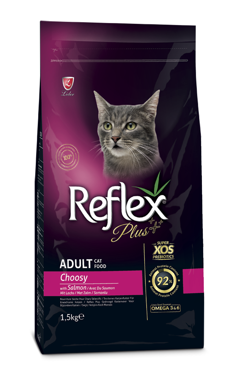 Reflex Plus Choosy Adult Cat Food with Salmon 1.5kg - Mickey's Pets Store