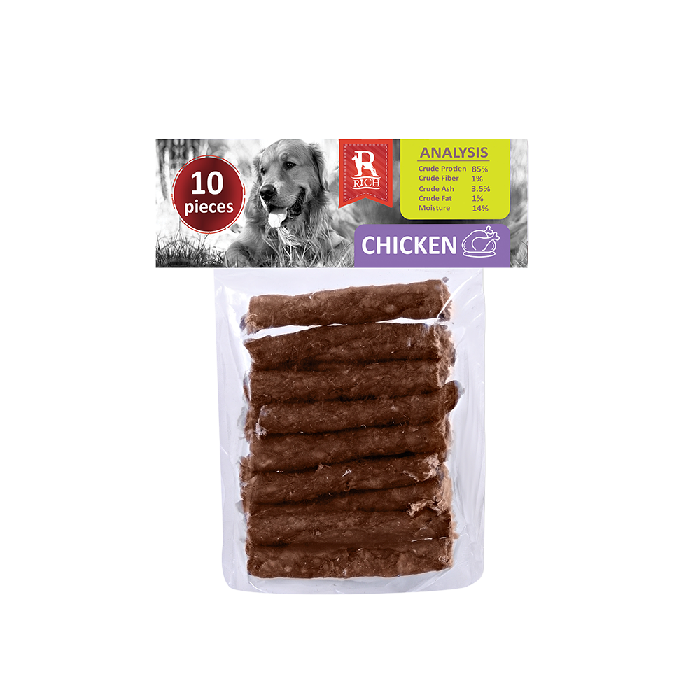 Rich Chicken Chew Bones for Dogs (10 pieces) - Mickey's Pets Store