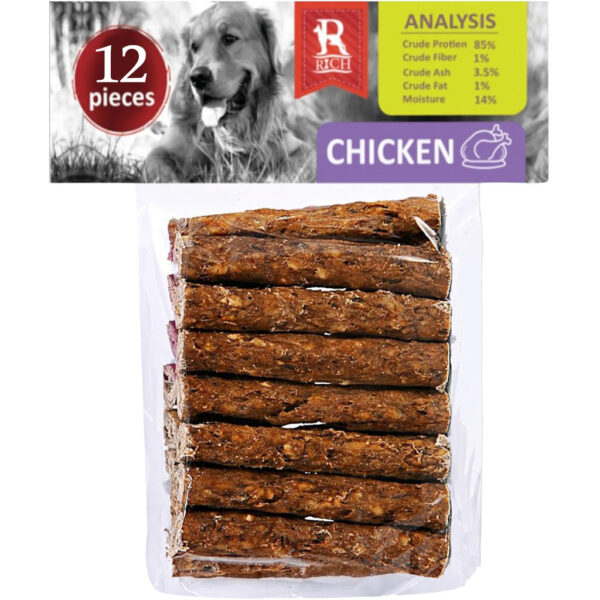 Rich Chicken Chew Bones for Dogs (12 pieces) - Mickey's Pets Store
