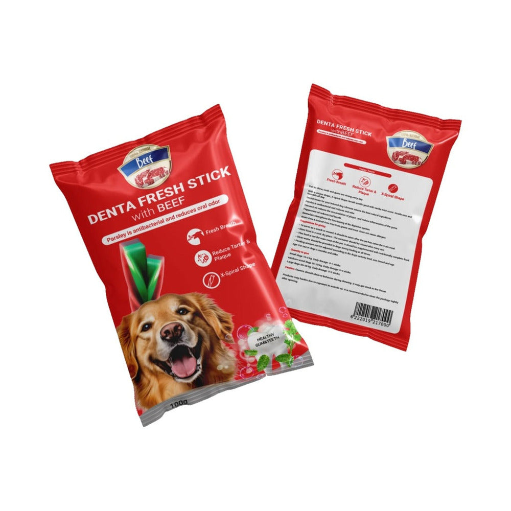 Rich Denta Fresh StickWith Beef Dog Treats ( 4 Sticks ) - Mickey's Pets Store