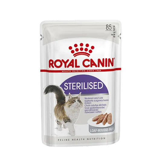 Royal Canin Sterilised Wet food for adult cat loaf (85gm\ Pouch) - Mickey's Pets Store