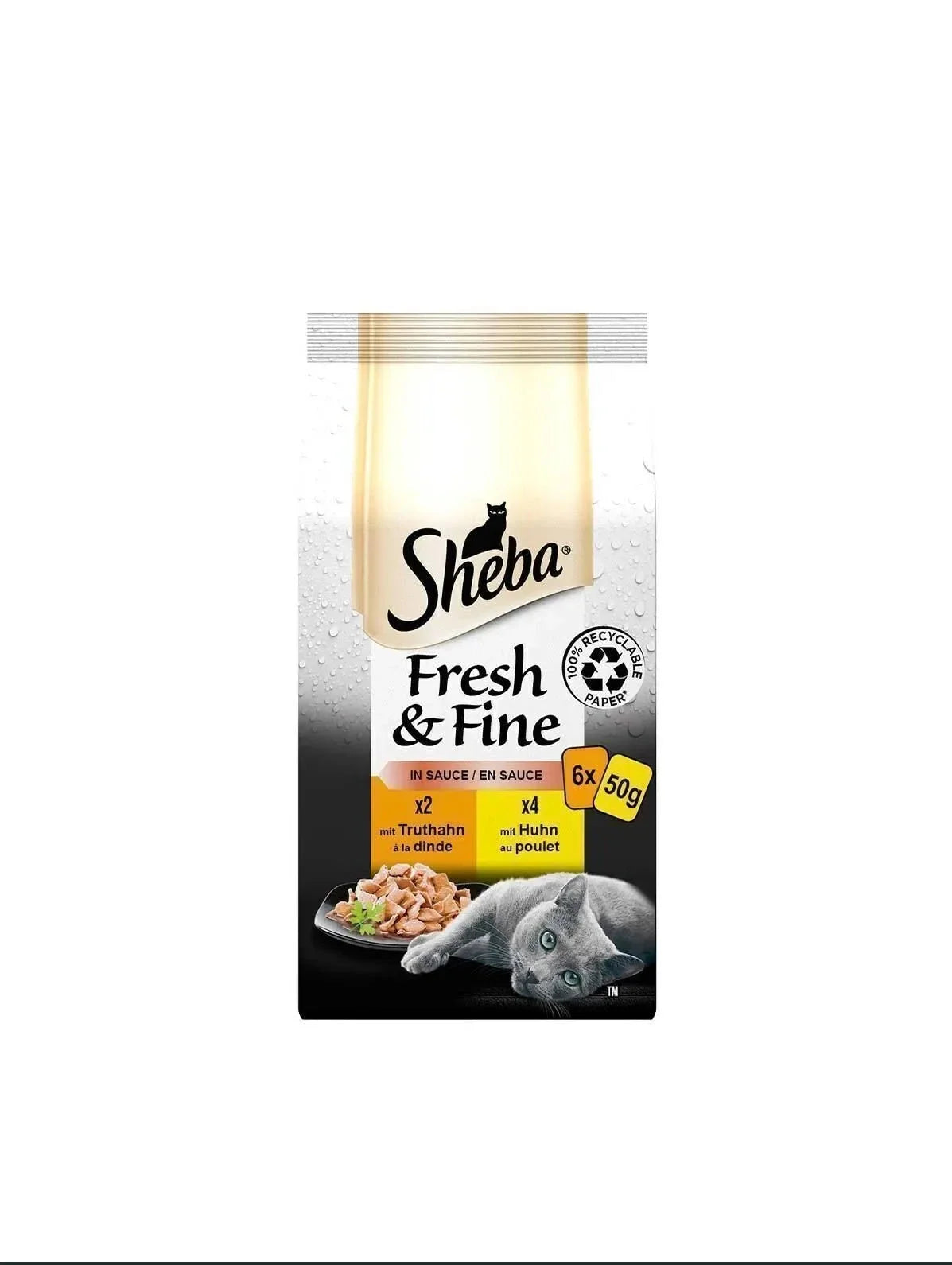SHEBA Fresh & Fine Chicken and Turkey Selection Wet Food 300 g (6x50g) - Mickey's Pets Store