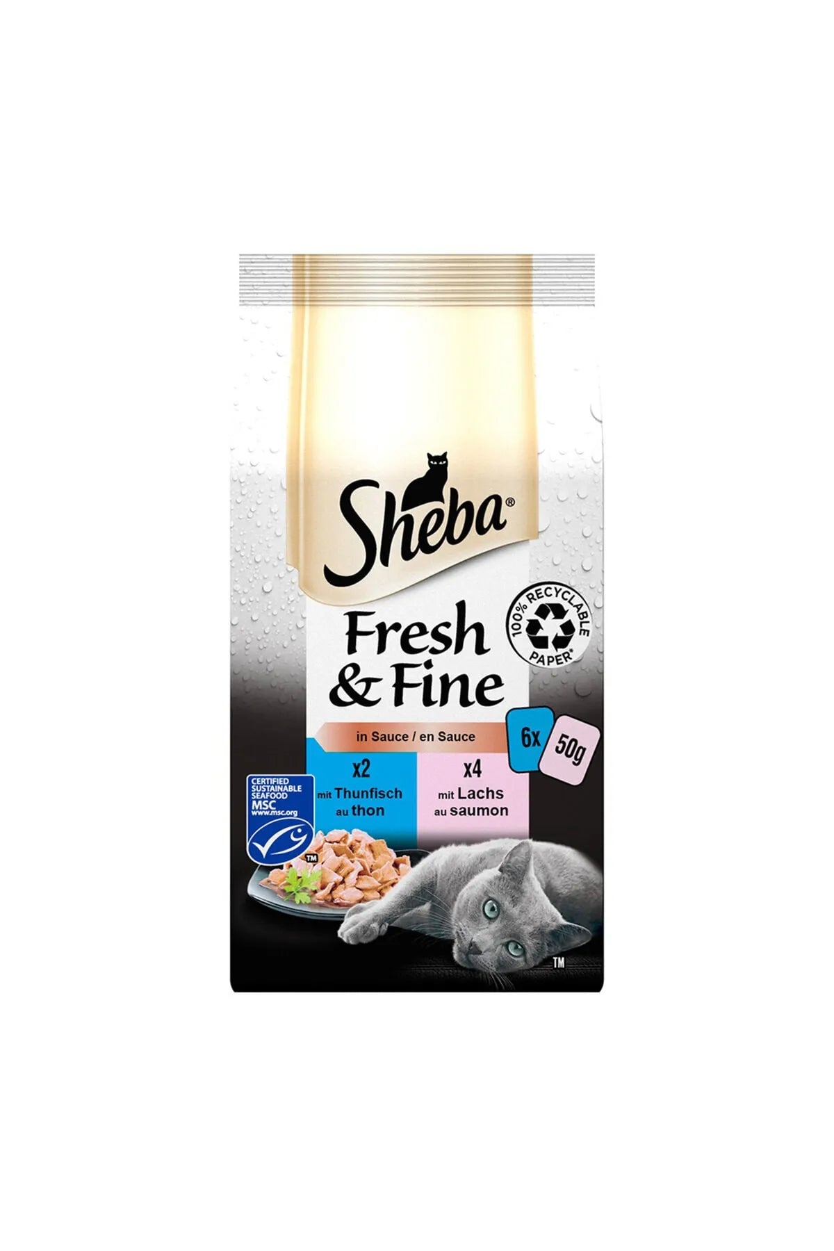 SHEBA Fresh & Fine Fish Selection Wet Food 300 g (6x50G) - Mickey's Pets Store