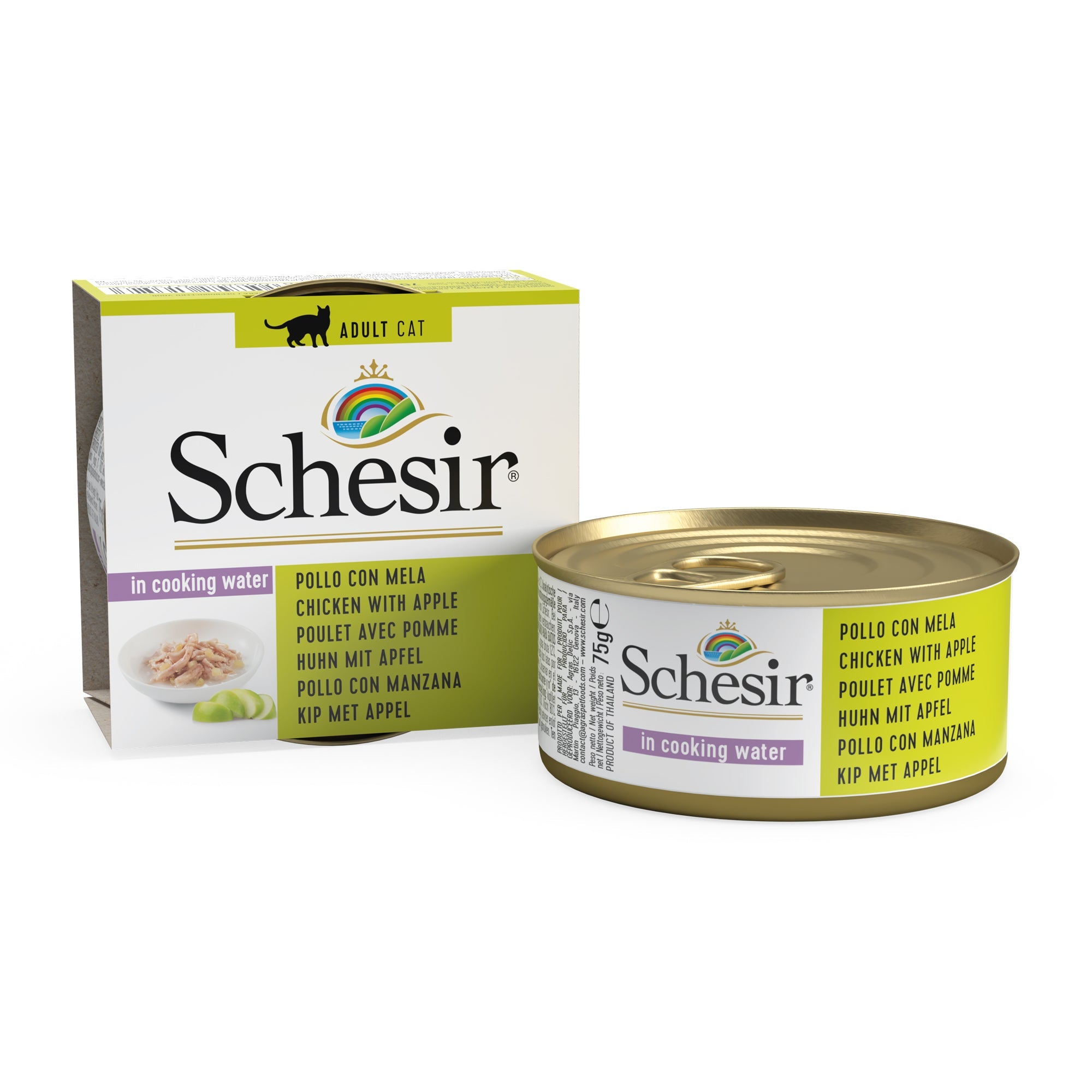 Schesir Cat Wet Food Can Chicken With Apple In Cooking Water 75g - Mickey's Pets Store