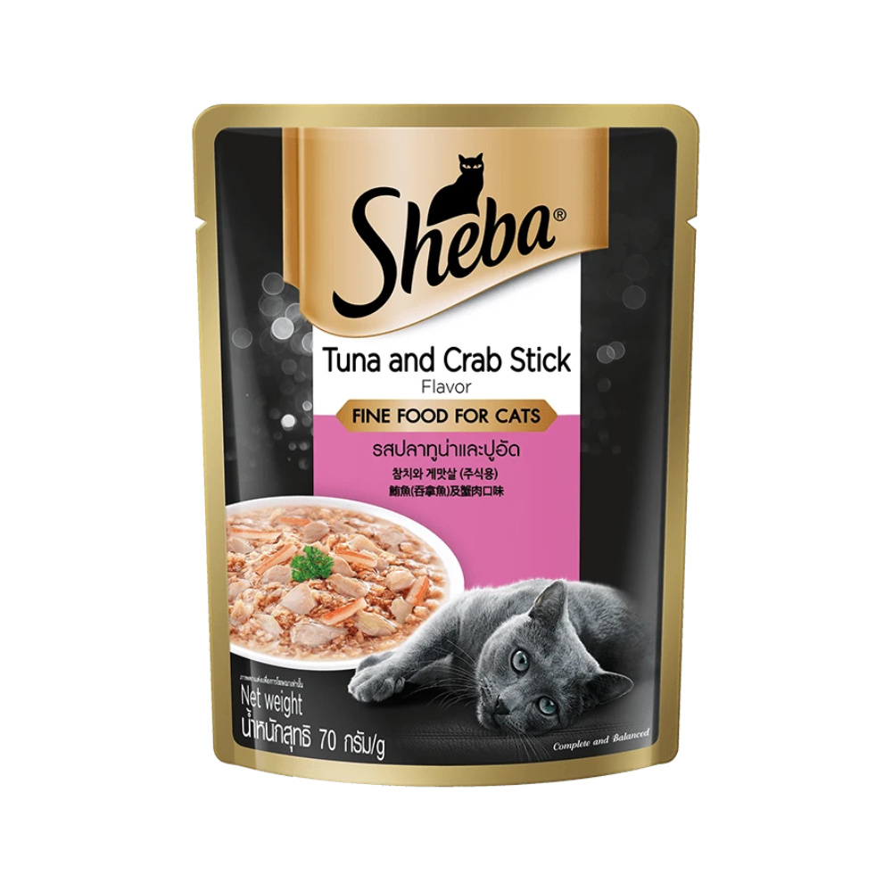 Sheba Premium Cat Food Tuna & Crab Stick 70g - Mickey's Pets Store
