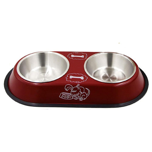 Stainless Steel Double Eyed Bowl - Mickey's Pets Store